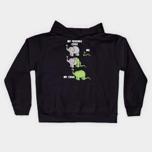 My Friends Code And Me Snake Eating Elephant Kids Hoodie